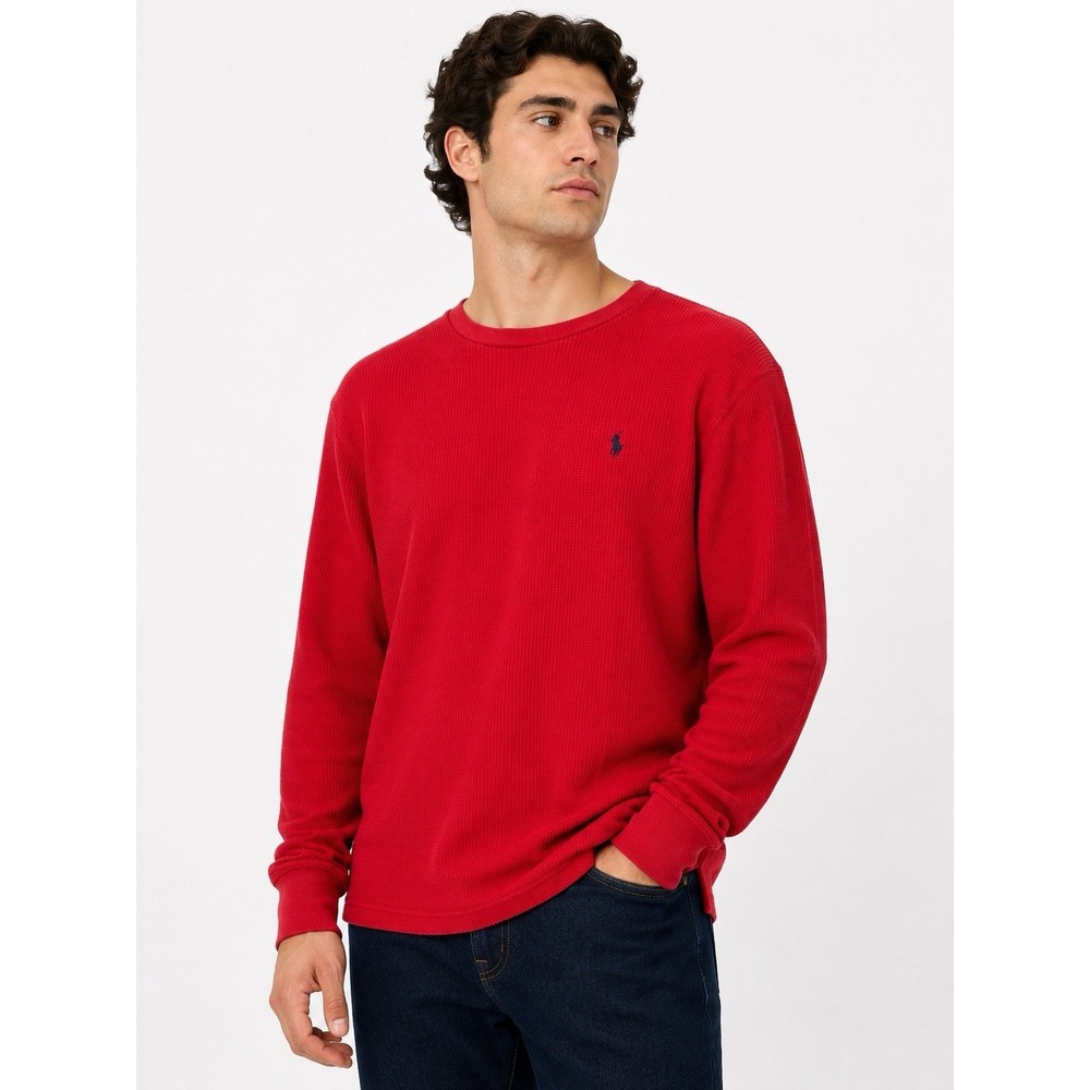 Vintage Polo Ralph Lauren Waffle Thermal Shirt Mens M Red Long Sleeve Cotton USA